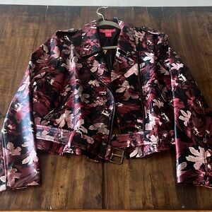 Faux leather printed jacket